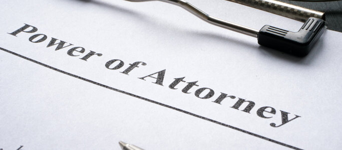 Power of Attorney document on a table