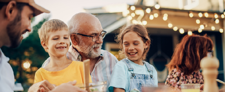 grandfather with his granddaughter