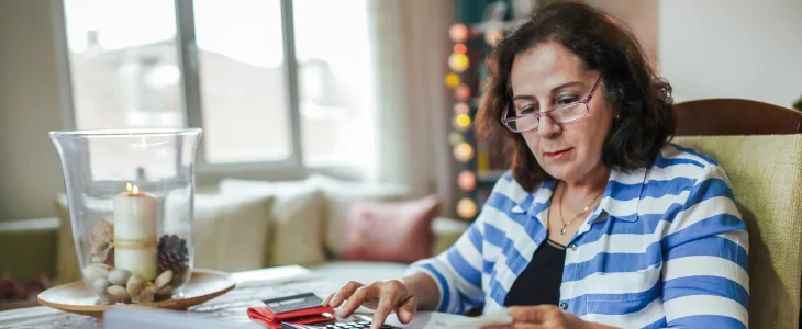 Woman organizing trust documents.